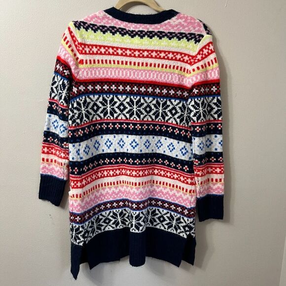 Old Navy Womens  Multicolor Knit Nordic Print Open Front Cardigan Sweater XS - Picture 3 of 8